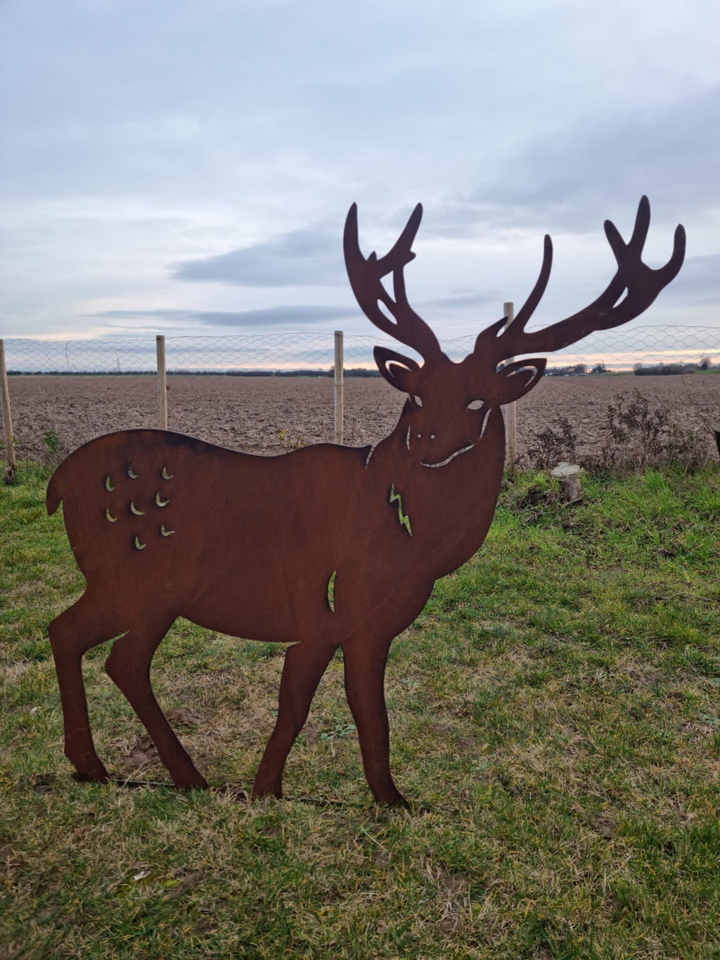 Rustic Warehouse Norfolk Large Metal Stag Garden Statue – 132cm