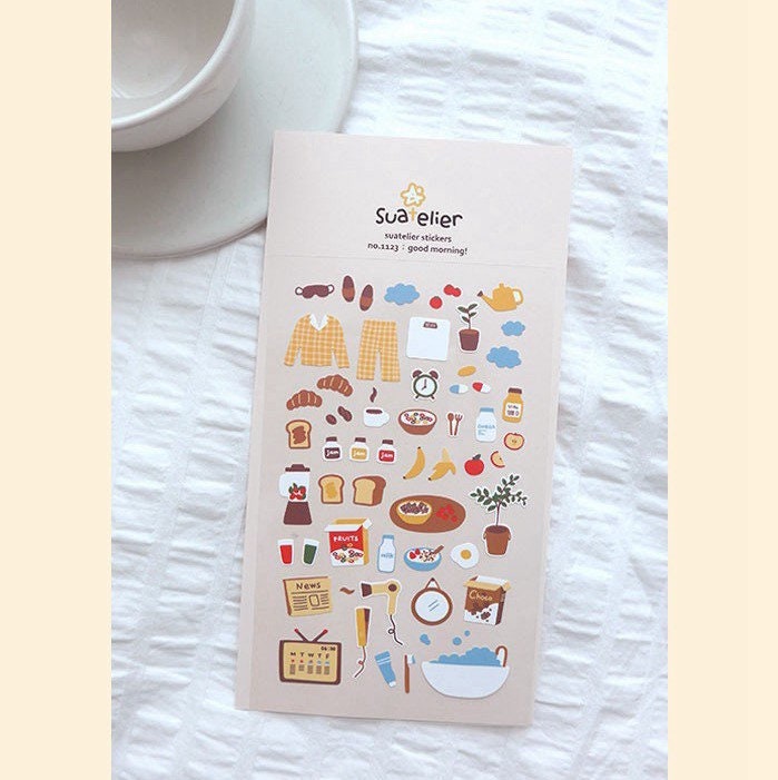 Suatelier Good Morning Decorative Stickers for Journaling and Planners