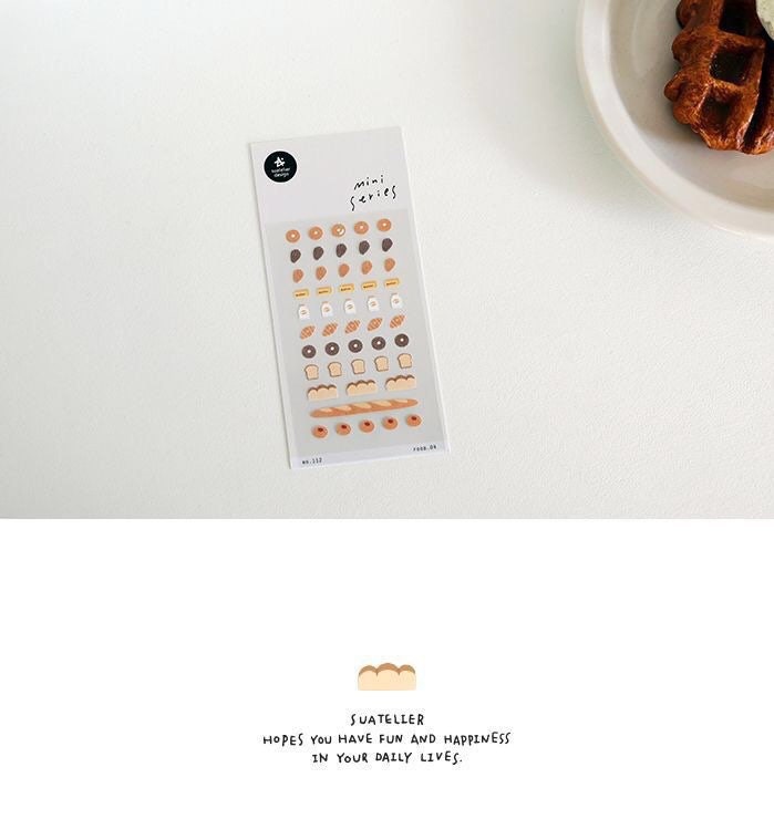 Suatelier Food.04 Decorative Food Stickers for Journaling - 1 Sheet