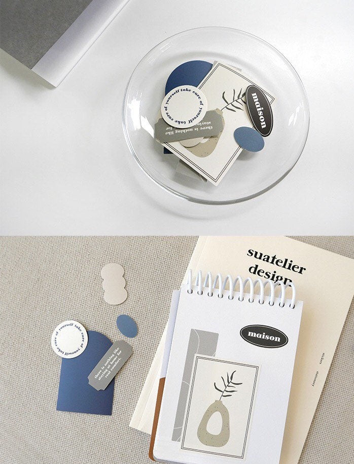 Suatelier On Point 03 Paper Stickers – 8 Piece Journaling Labels