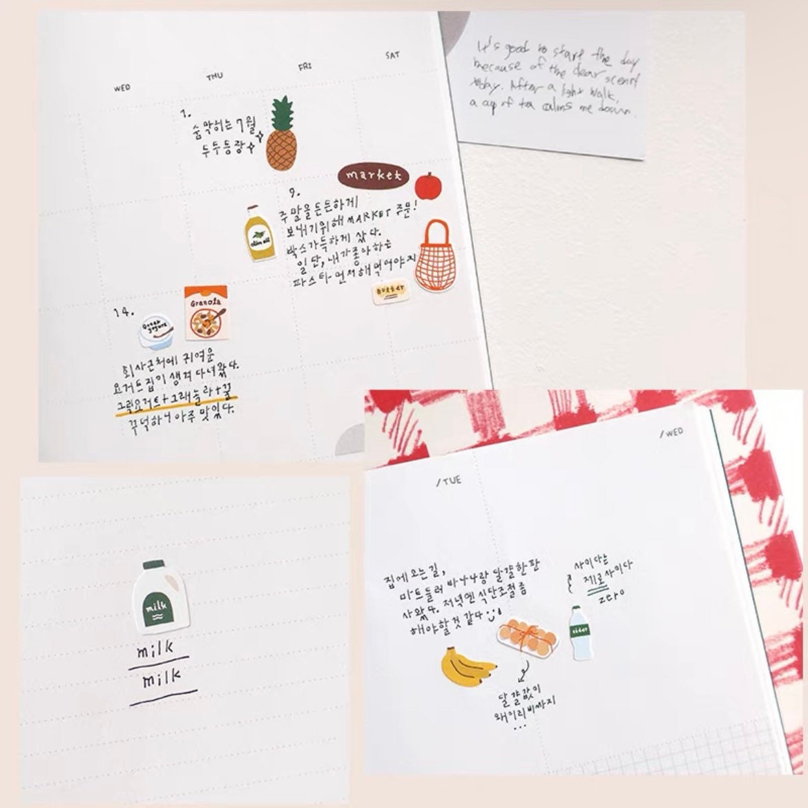 Suatelier Market Decorative Stickers for Journaling and Scrapbooking