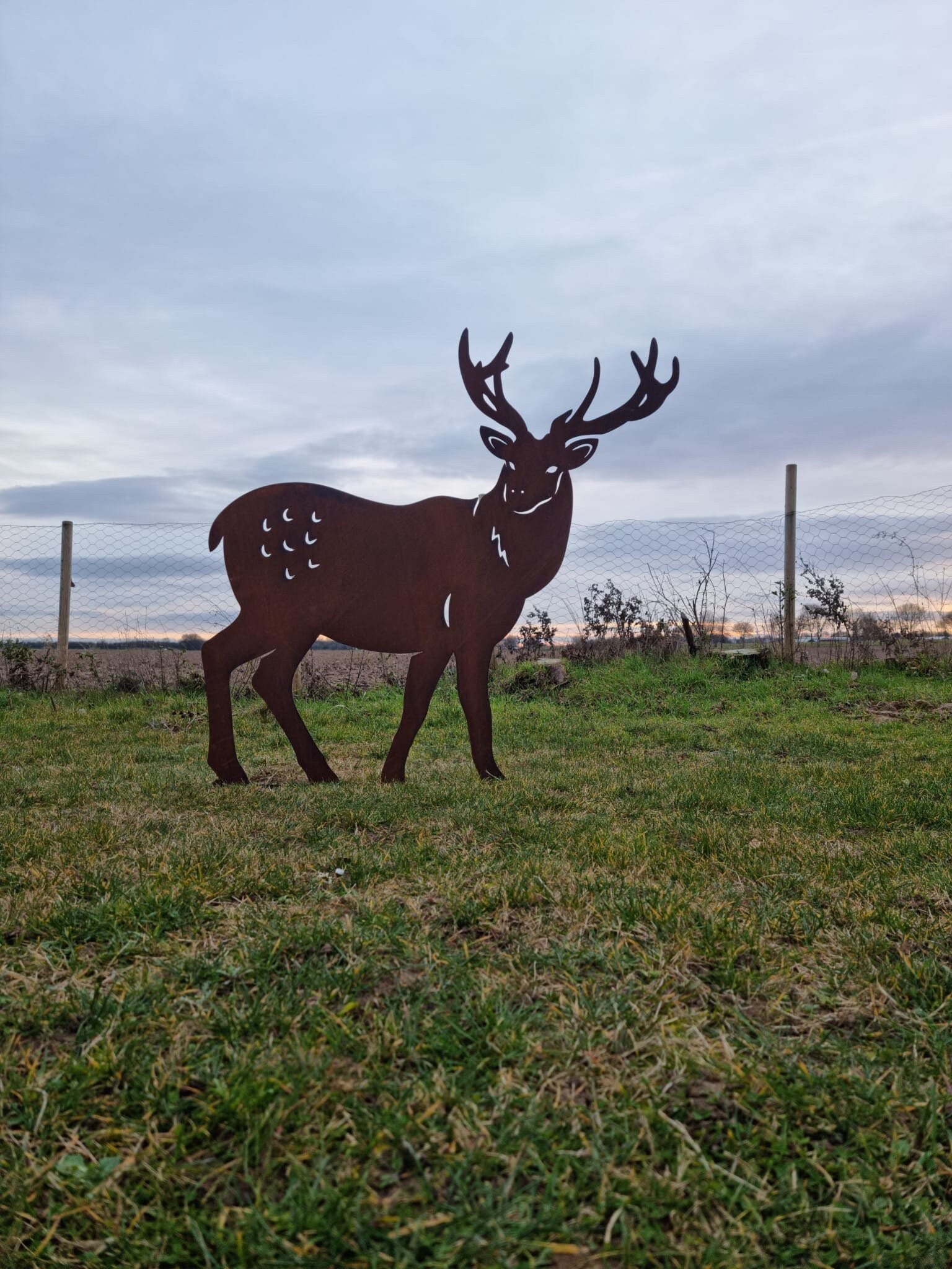 Rustic Warehouse Norfolk Large Metal Stag Garden Statue – 132cm