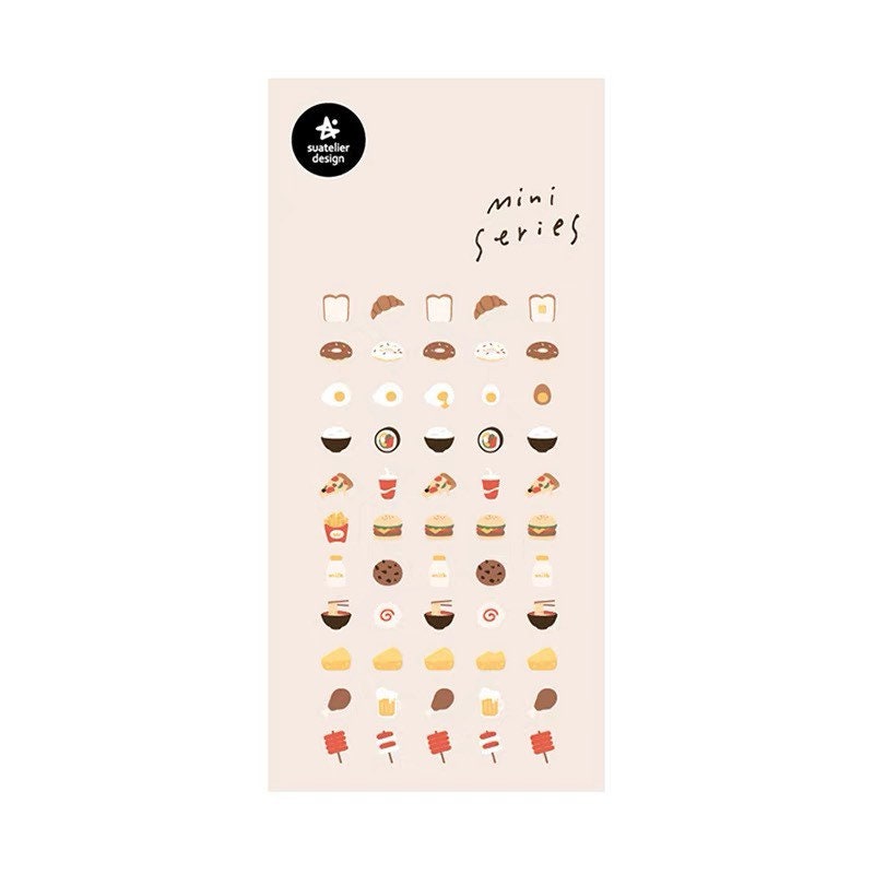 Suatelier Food.01 Decorative Food Stickers for Journaling - 1 Sheet