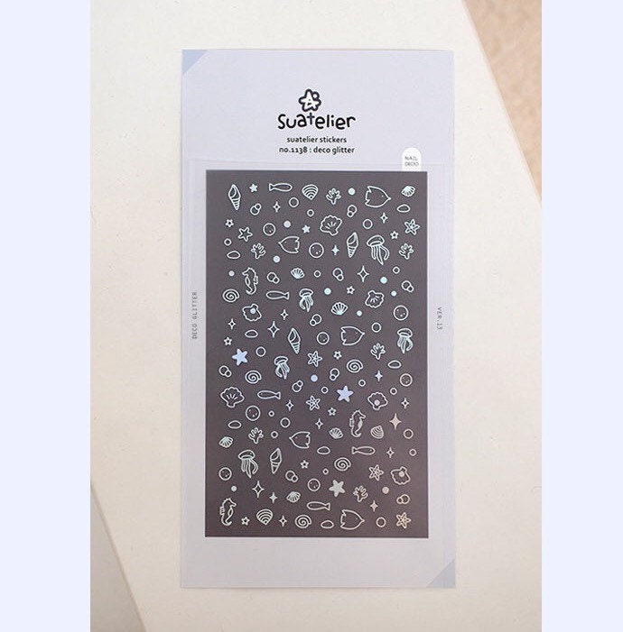 Suatelier Glitter Decorative Stickers for Scrapbooking – 1 Sheet