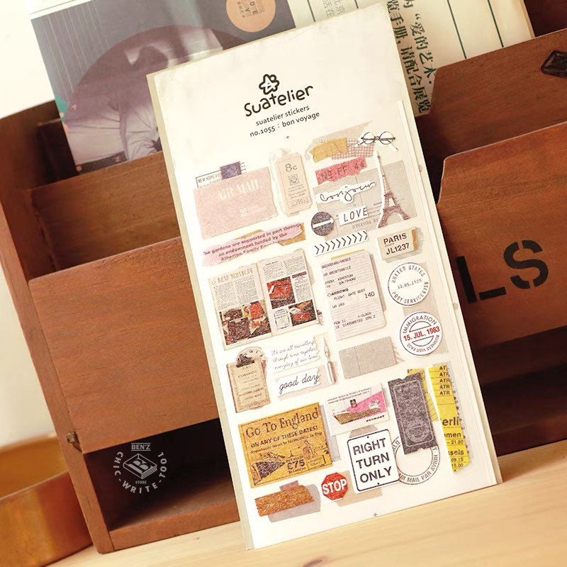 Suatelier Bon Voyage Travel Sticker Sheet for Journaling by LuLuFun