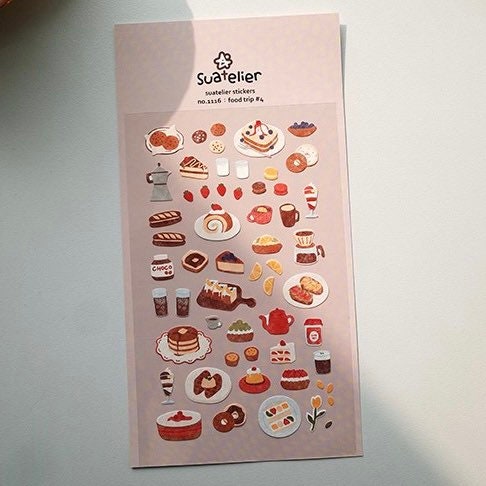 Suatelier Food Trip #4 Sticker Sheet for Journaling and Scrapbooking