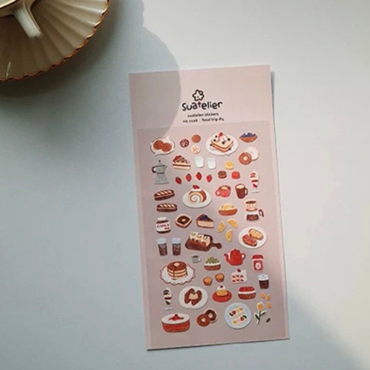Suatelier Food Trip #4 Sticker Sheet for Journaling and Scrapbooking