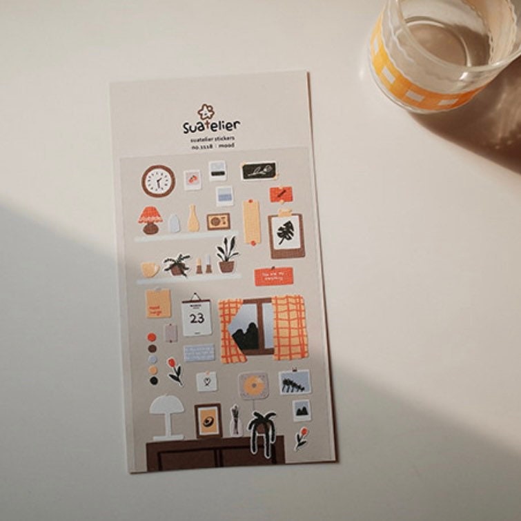Suatelier Mood Decorative Sticker Sheet for Journaling and Planners