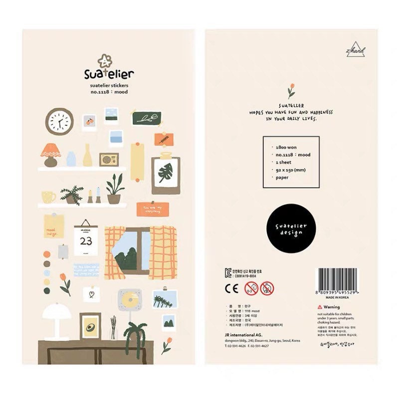 Suatelier Mood Decorative Sticker Sheet for Journaling and Planners