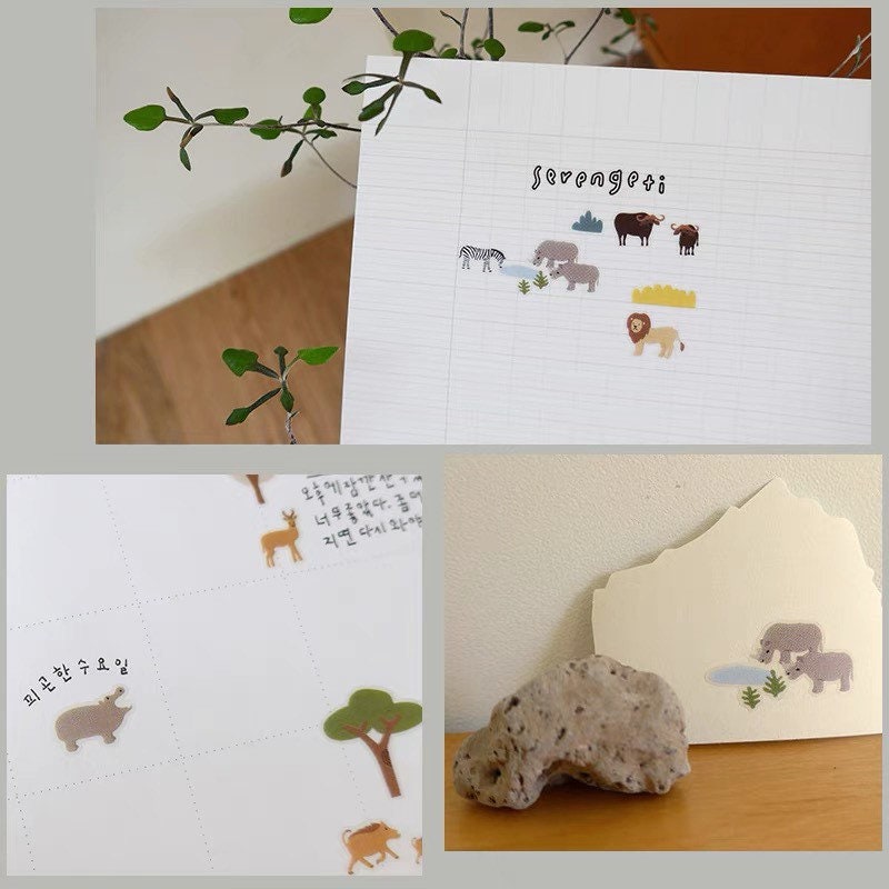 Suatelier Serengeti Animal Sticker Sheet for Journaling by LuLuFun