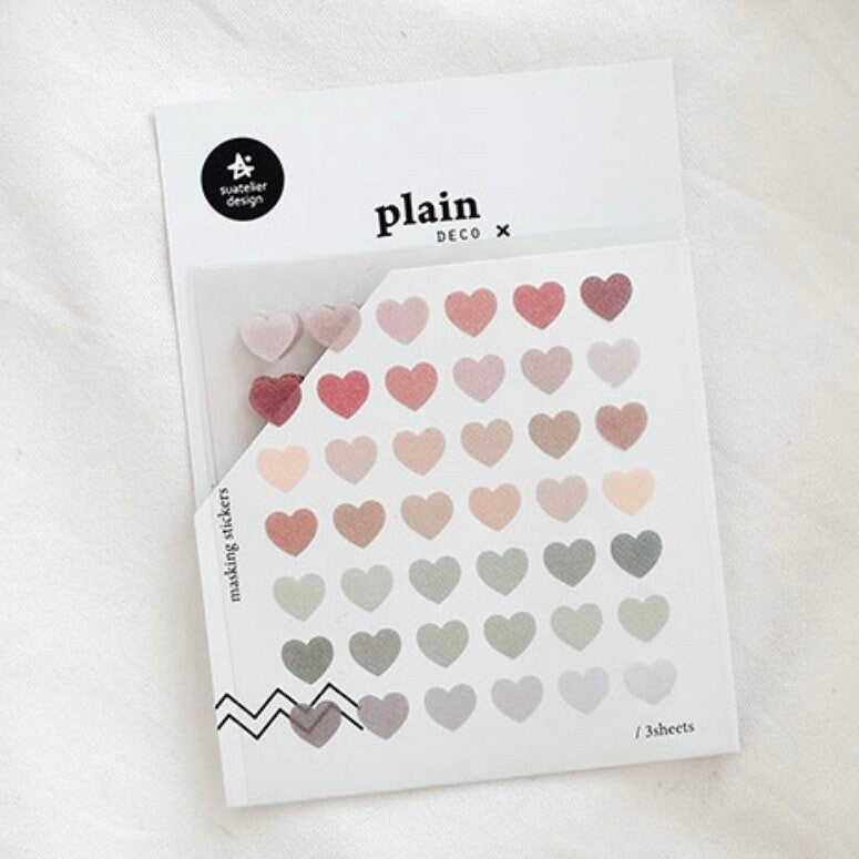 Suatelier Colourful Heart Stickers for Journaling and Planners – 3 Sheets