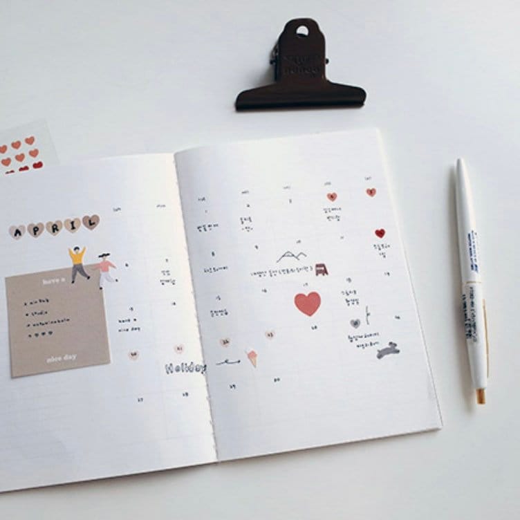 Suatelier Colourful Heart Stickers for Journaling and Planners – 3 Sheets