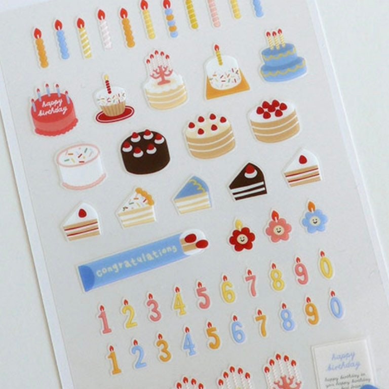 Suatelier Cake is Here Decorative Stickers for Journaling - 1 Sheet
