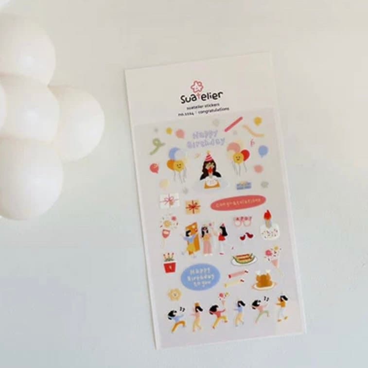 Suatelier Congratulations Decorative Stickers for Scrapbooking - 1 Sheet