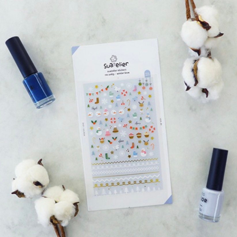 Suatelier Winter Love Decorative Stickers for Journaling and Scrapbooking