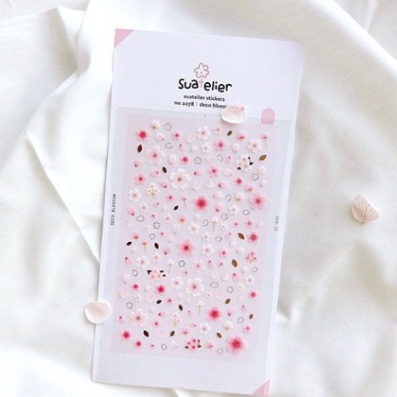 Suatelier Deco Blossom Floral Decorative Stickers for Journaling
