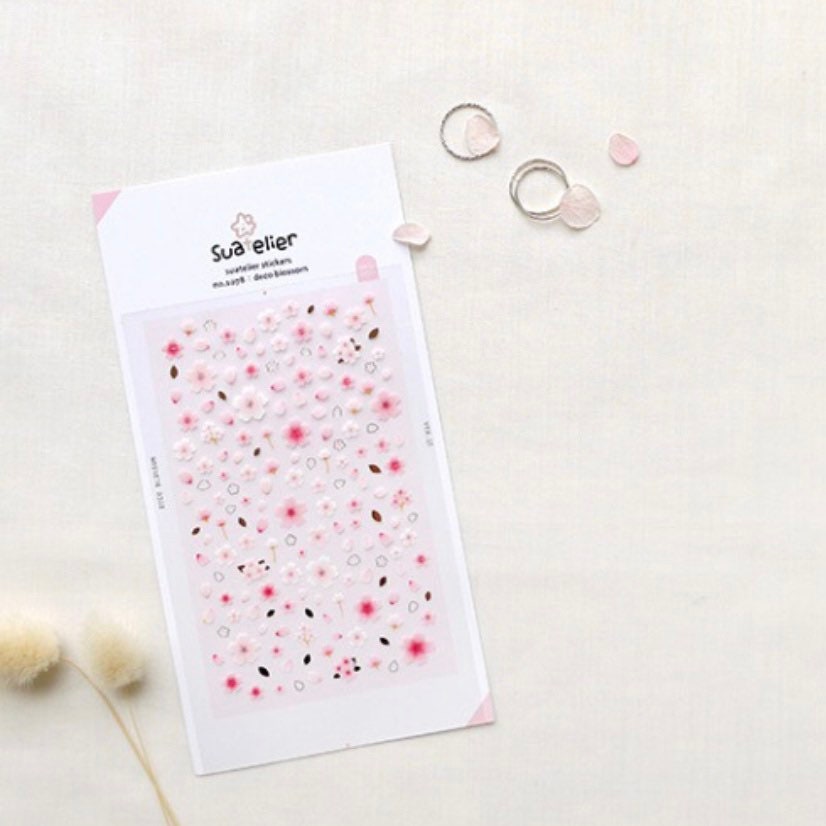 Suatelier Deco Blossom Floral Decorative Stickers for Journaling