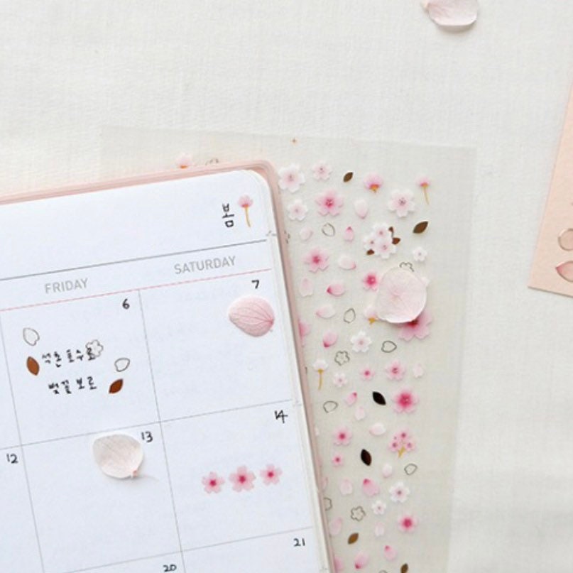 Suatelier Deco Blossom Floral Decorative Stickers for Journaling