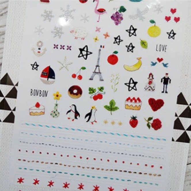 Suatelier Deco Mache Decorative Sticker Sheet for Journaling - 10x19cm