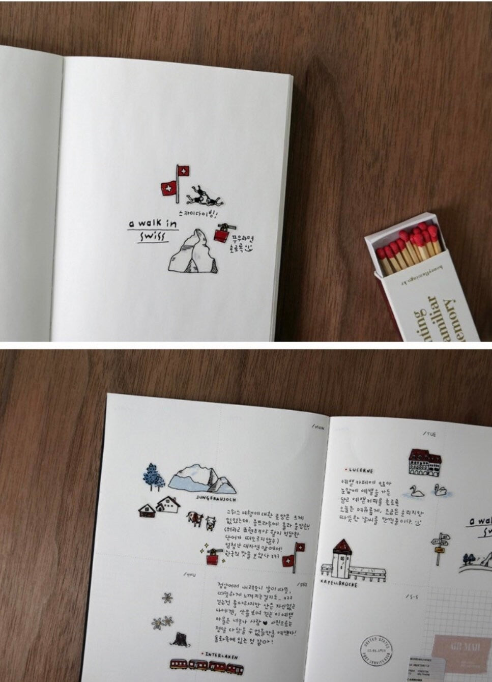 Suatelier A Walk in Swiss Decorative Stickers for Journaling - 1 Sheet