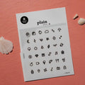 Suatelier Plain.27 Decorative Korean Stickers for Journaling - 3 Sheets
