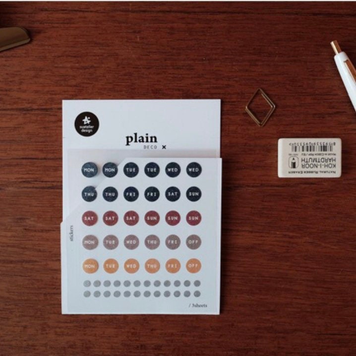 Suatelier Plain.28 Decorative Stickers – Korean Stationery for Journaling