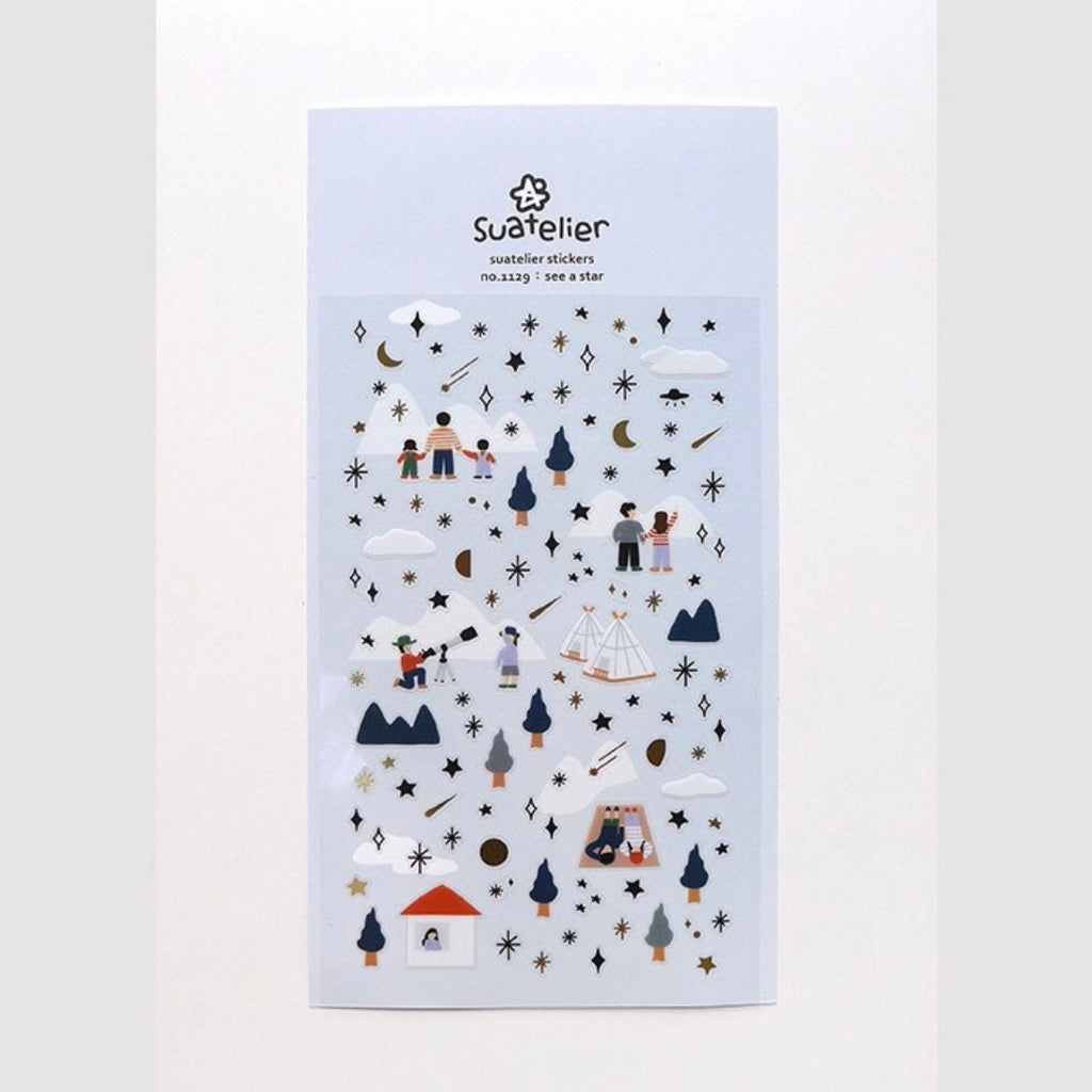 Suatelier See a Star Decorative Craft Stickers for Journaling - 1 Sheet