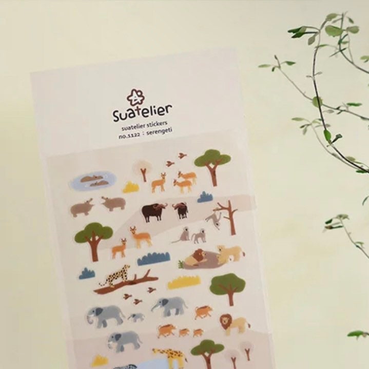 Suatelier Serengeti Animal Sticker Sheet for Journaling by LuLuFun