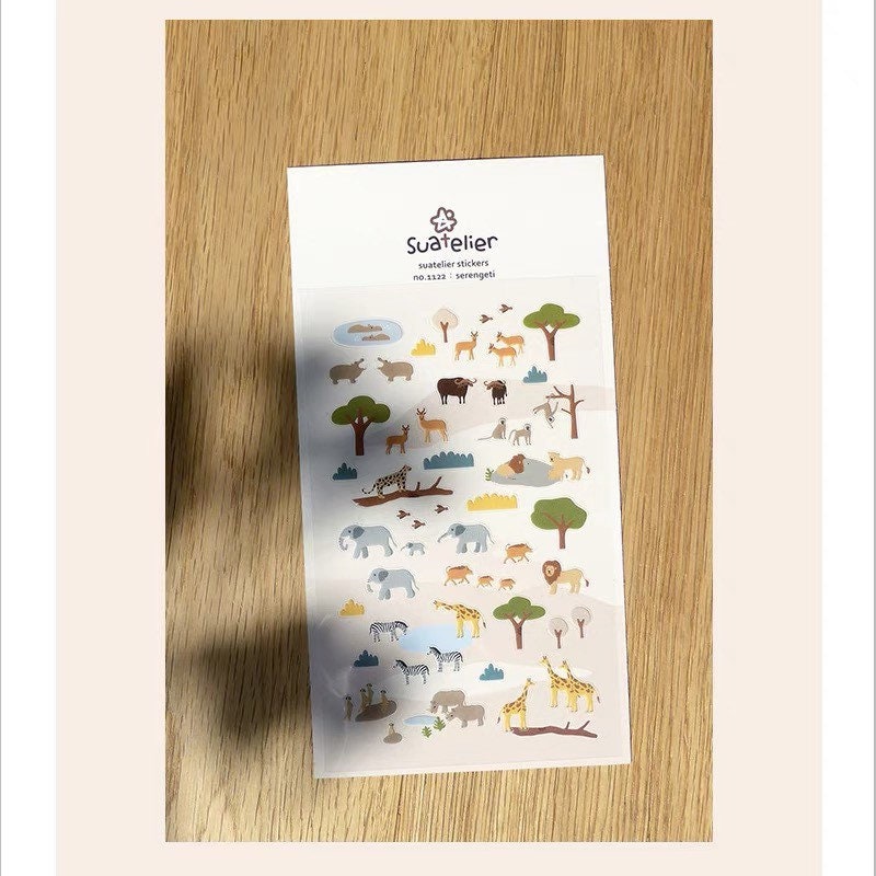 Suatelier Serengeti Animal Sticker Sheet for Journaling by LuLuFun