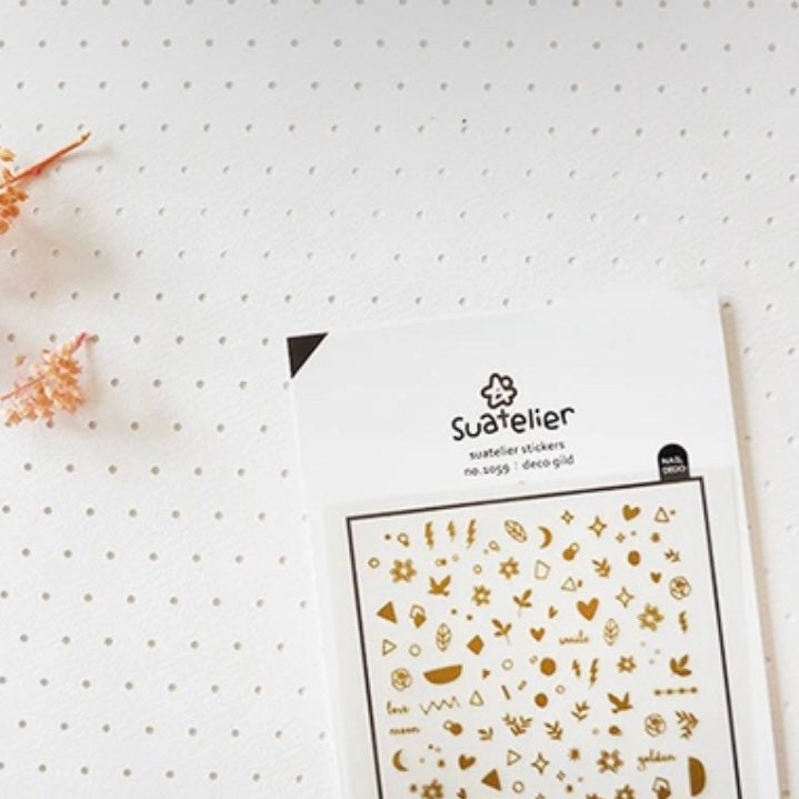 Suatelier Deco Gild Gold Foil Sticker Sheet for Journaling - 10x19cm