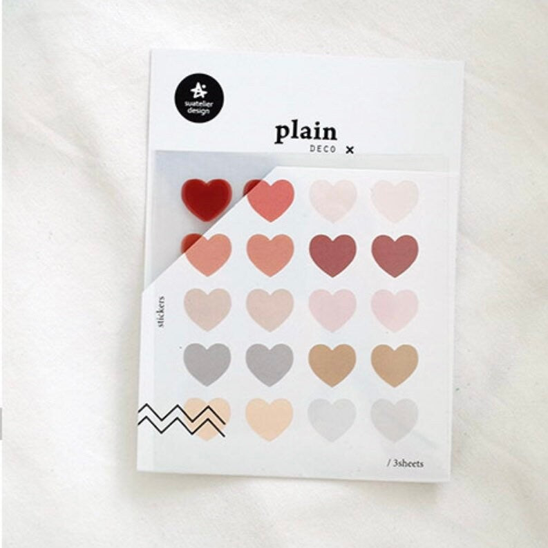Suatelier Colourful Heart Stickers for Journaling and Planners – 3 Sheets
