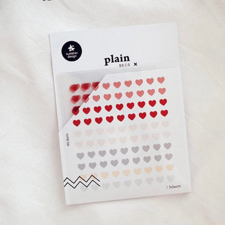 Suatelier Colourful Heart Stickers for Journaling and Planners – 3 Sheets