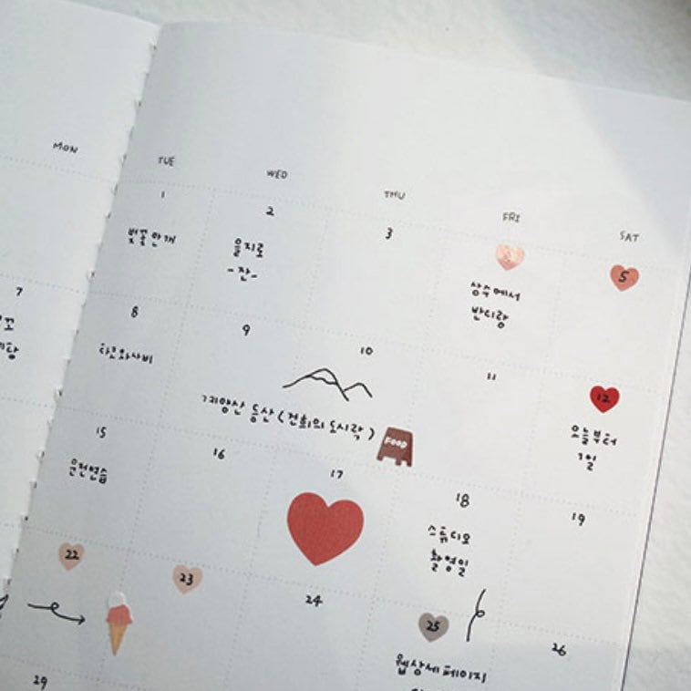 Suatelier Colourful Heart Stickers for Journaling and Planners – 3 Sheets