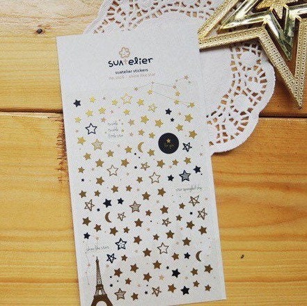 Suatelier Shine Like Star Decorative Stickers - 1 Sheet Journaling Set