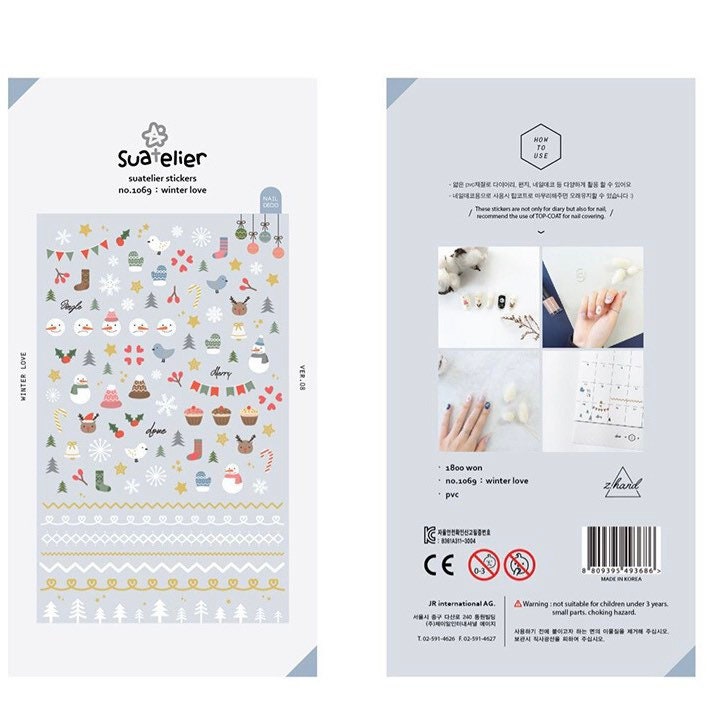 Suatelier Winter Love Decorative Stickers for Journaling and Scrapbooking