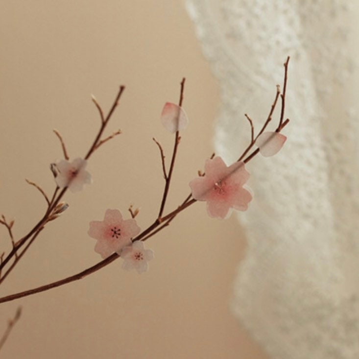 Suatelier Blossom Day Decorative Stickers - 1 Sheet Floral Stationery