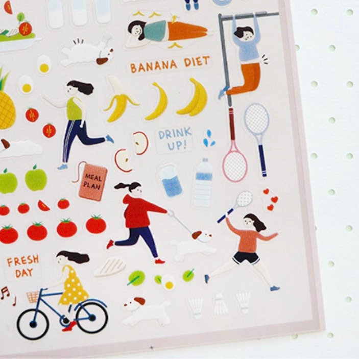 Suatelier Diet Decorative Sticker Sheet for Journaling and Planners