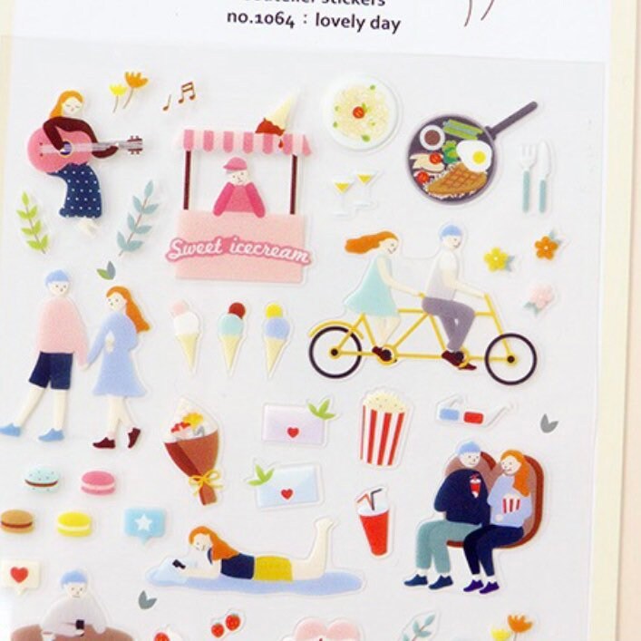 Suatelier Lovely Day Decorative Planner Stickers for Journaling - 1 Sheet