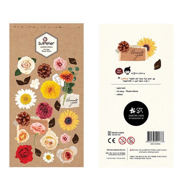 Suatelier Flower Dance Floral Stickers for Journaling and Scrapbooking