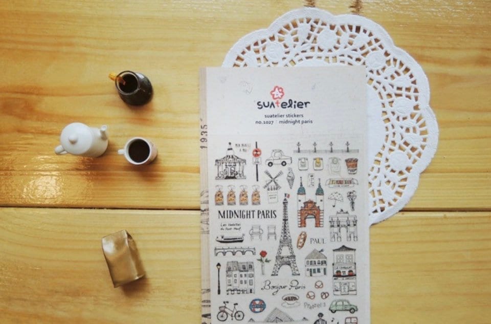 Suatelier Midnight Paris Decorative Stickers for Journaling - 1 Sheet
