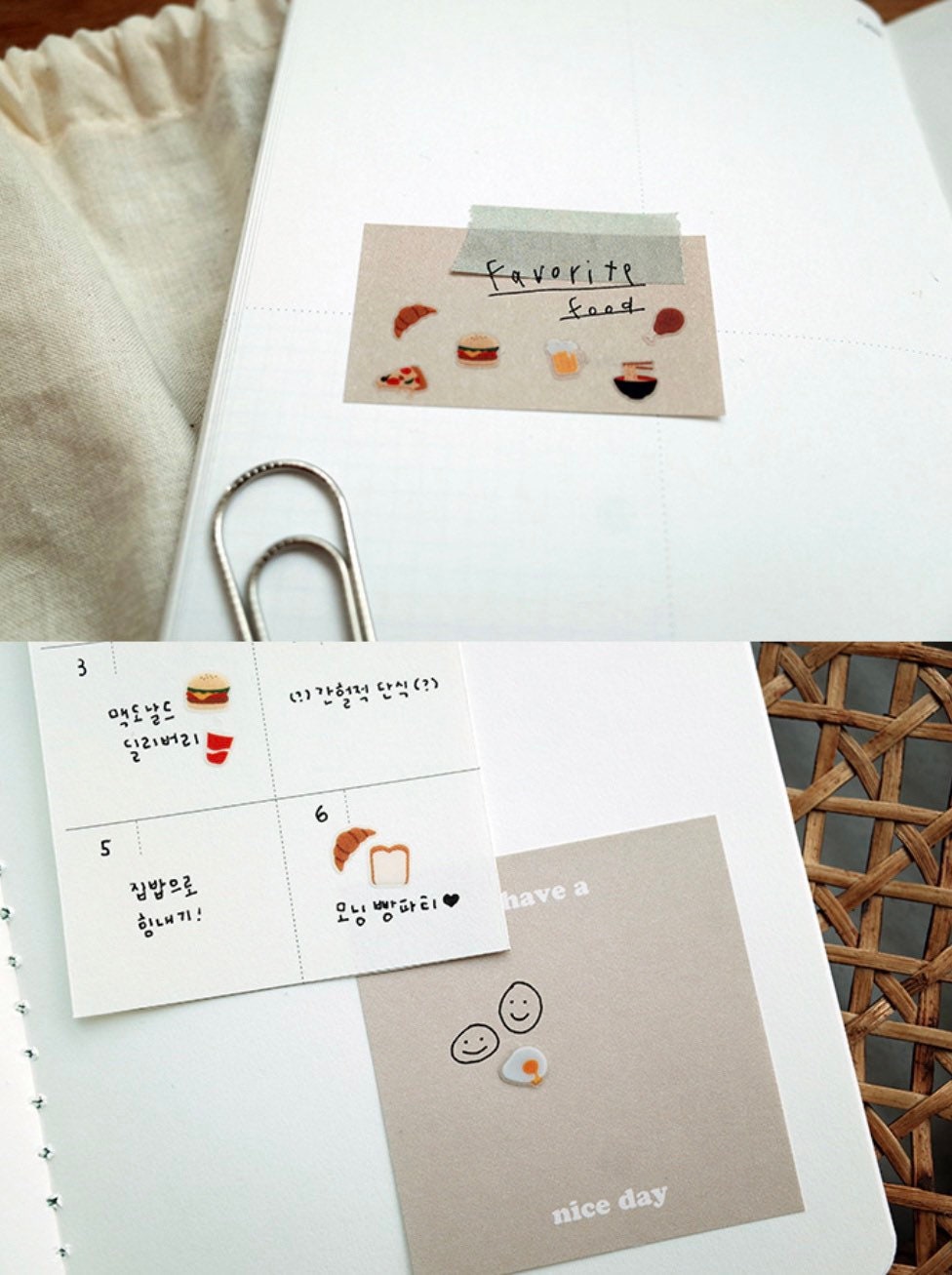 Suatelier Food.01 Decorative Food Stickers for Journaling - 1 Sheet