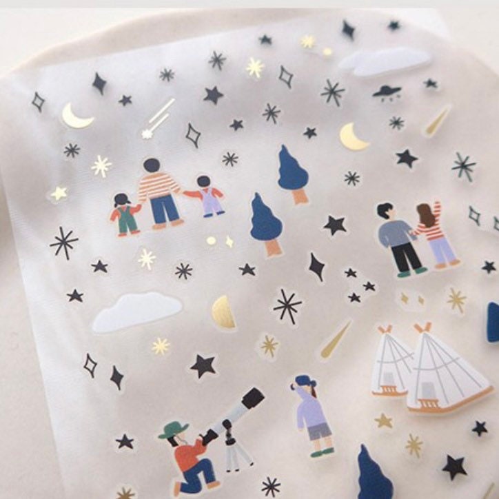 Suatelier See a Star Decorative Craft Stickers for Journaling - 1 Sheet