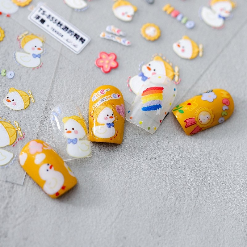Kawaii Duck Nail Deco Stickers – LuLuFun Studio Cute Nail Art Decals
