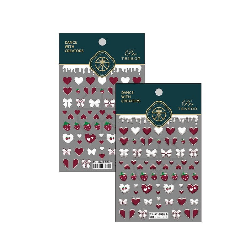 LuLuFun Studio Strawberry Nail Deco Stickers – Cute Manicure Decals