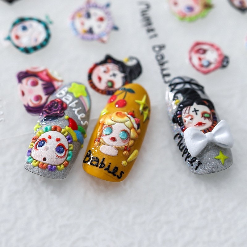 Halloween Girl Nail Art Stickers – LuLuFun Studio Cute Manicure Decals