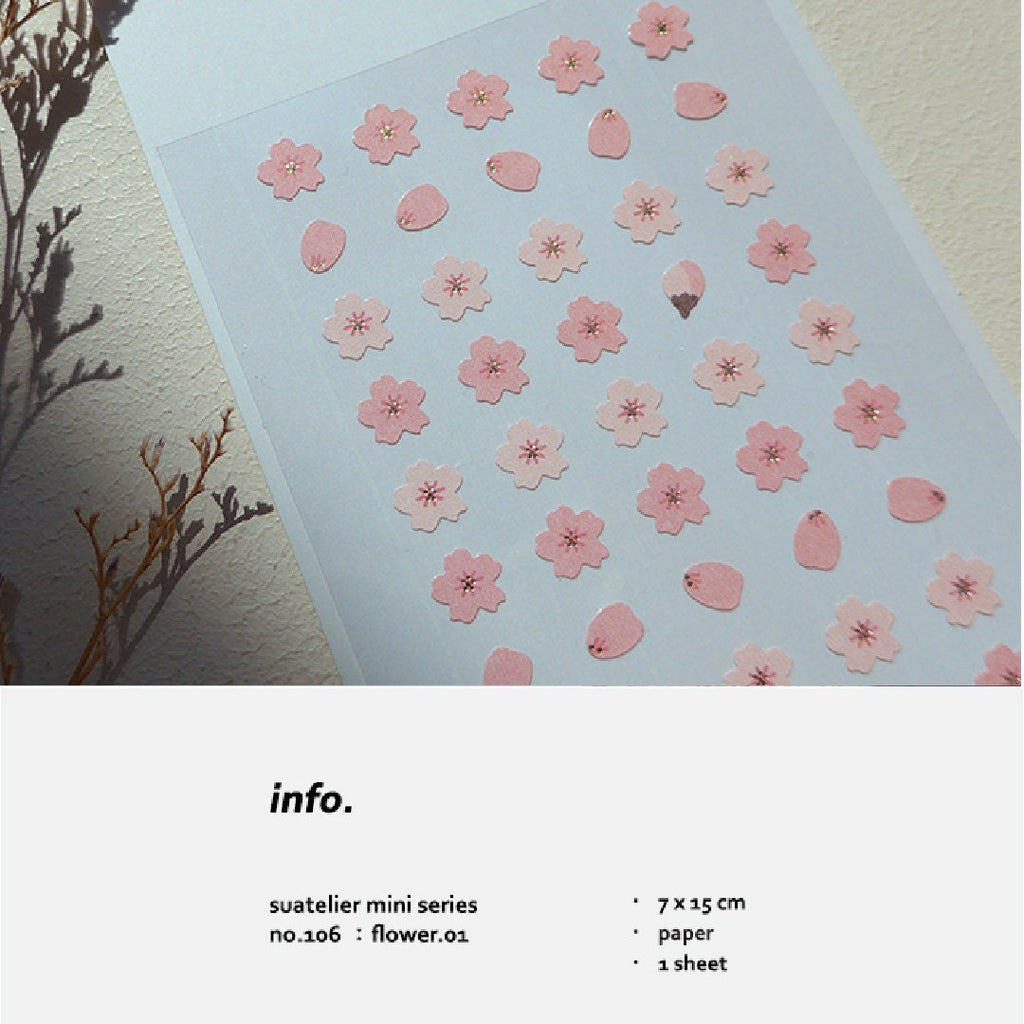 Flower Stickers by Suatelier – Floral Decorative Decals for Journaling