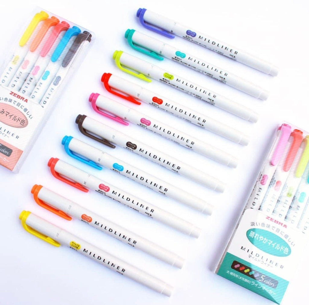 Zebra Mildliner Double Ended Highlighter - Water Resistant Ink