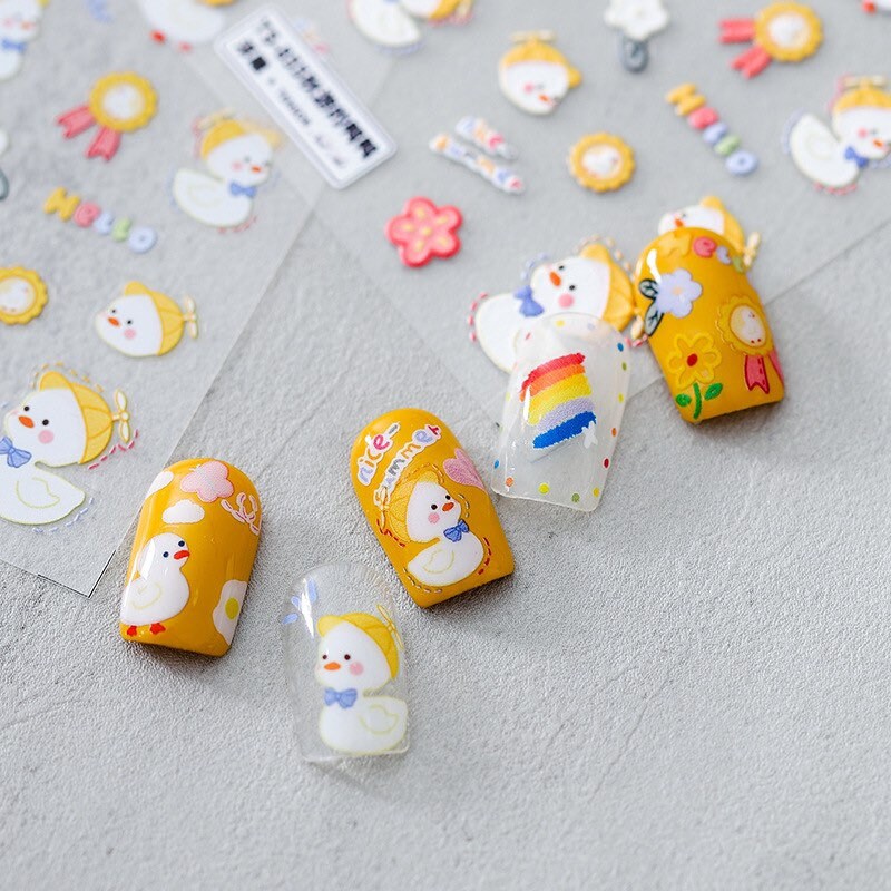 Kawaii Duck Nail Deco Stickers – LuLuFun Studio Cute Nail Art Decals