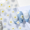 LuLuFun Studio White Daisy Nail Deco Stickers - Floral Nail Art Decals