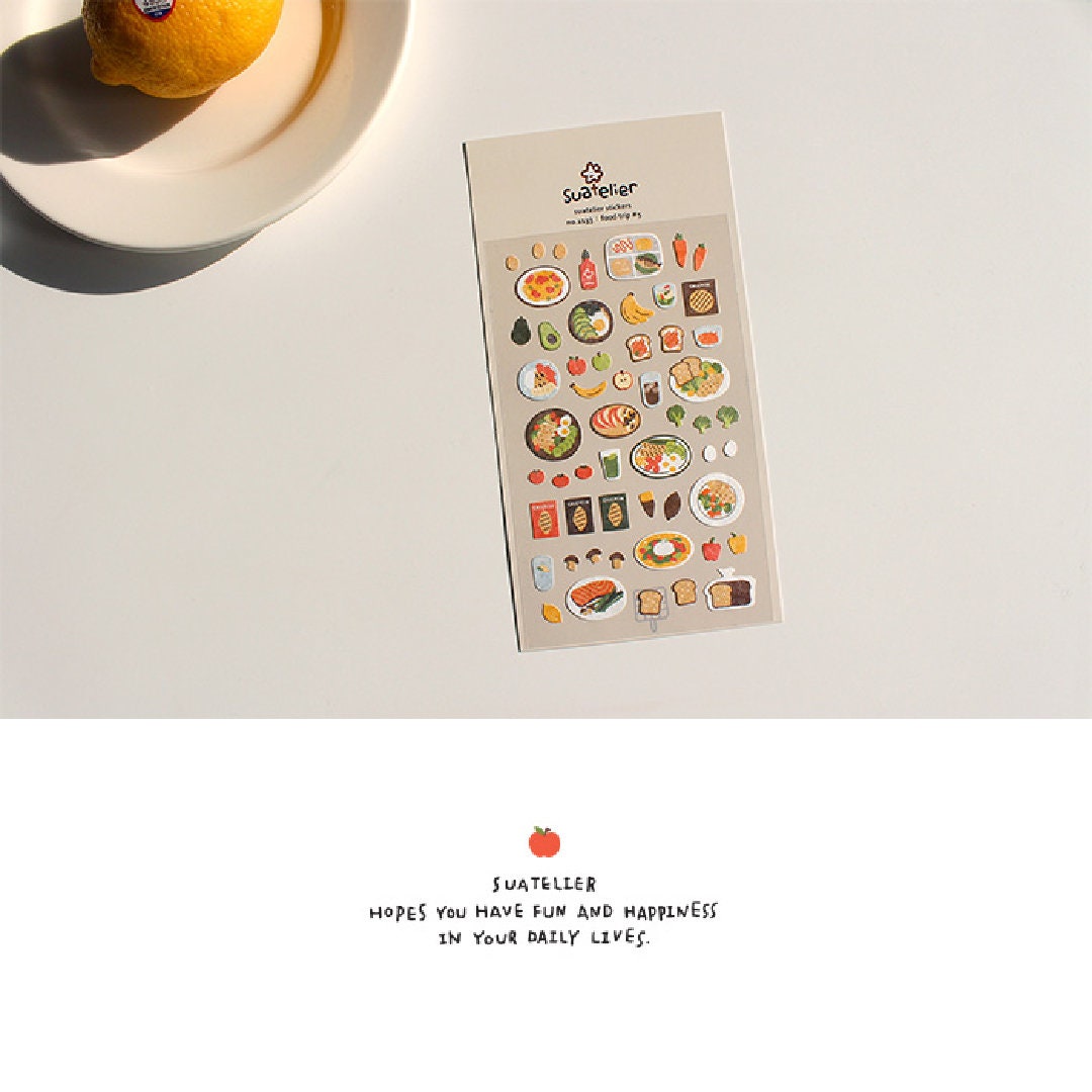 Suatelier Food Trip #5 Sticker Sheet for Journaling and Scrapbooking